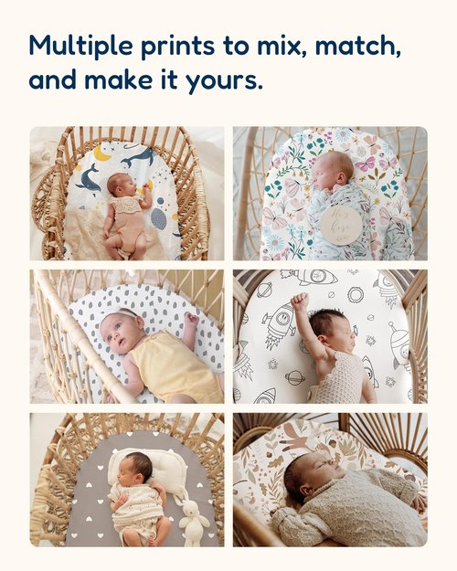 Bedside Sleeper Bassinet Fitted Sheets 33x20 for Maxi COSI Iora, Koola Baby, Baby Joy, Angelbliss, Kidsclub Bedside Bassinet - Buttery Soft Sheets, 2 Pack