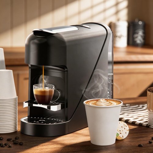 MOUMOULIFE Disposable Paper Coffee Cups 8 oz 500 Count Bulk, Leak-Proof White Paper Cups for Hot & Cold Beverages, Ideal for Office, Travel