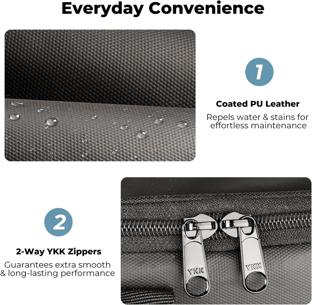 Skiennix Insulated Lunch Box - Double Deck Leakproof Cooler Bag for Work & Travel | 15L Black
