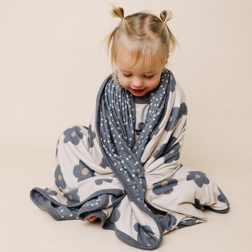 Copper Pearl Large Premium Knit Baby 3 Layer Stretchy Quilt Blanket Gemma in Tan