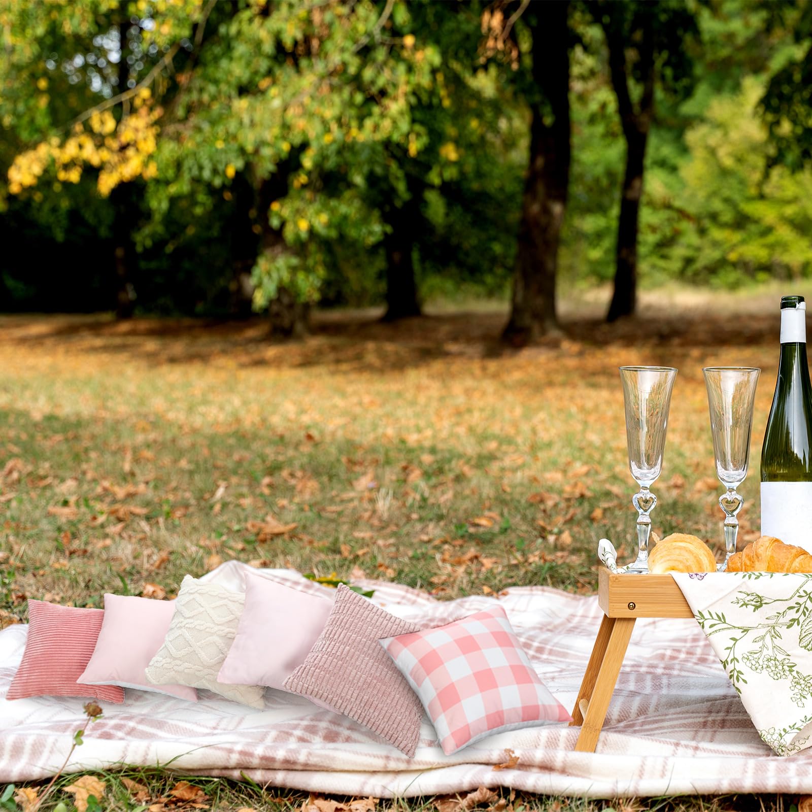 Weysat 8 Pcs Pink White Faux Fur Plush Decorative Throw Pillow Covers 18 x 18 Inch Pastel Aesthetic Pillows Case with Hidden Zipper for Coquette Spa Party Outdoor Picnic Living Room Couch Classroom