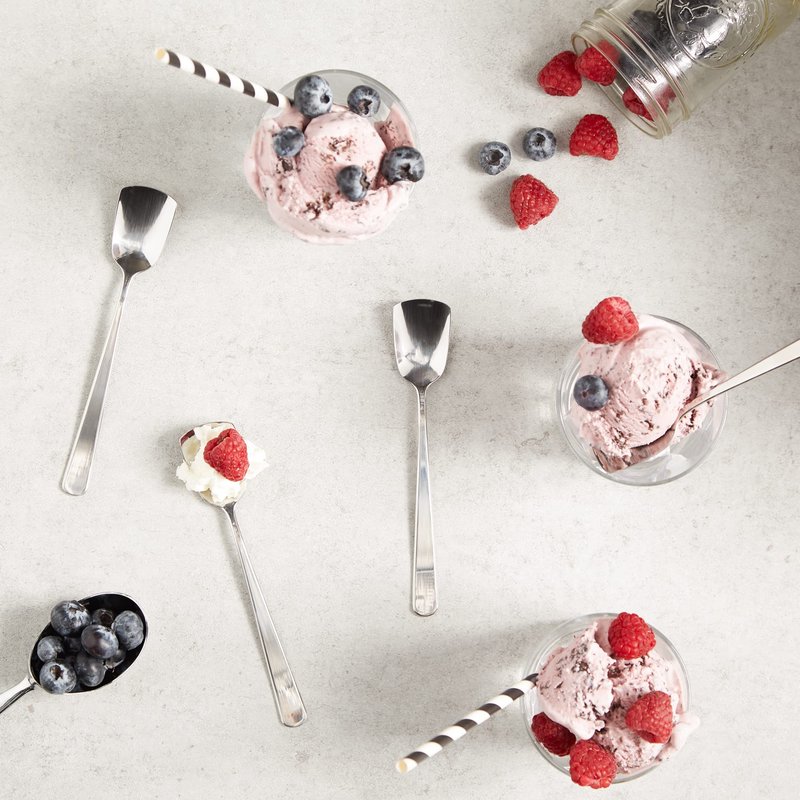 RSVP International Ice Cream Tool Collection, Dishwasher Safe, Large Handle, Spoons, 4 Piece