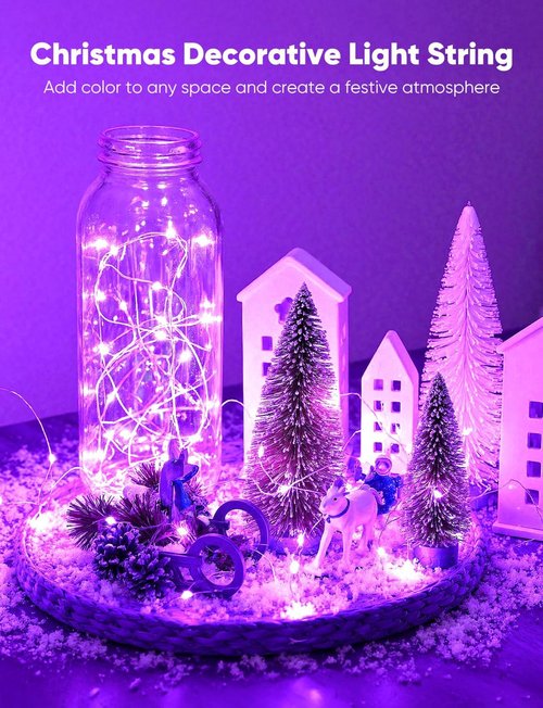 Minetom 12 Pack Fairy Lights - Battery Operated Twinkle Lights with 8 Modes | 7ft, 20 LEDs, Waterproof Silver Wire for DIY Decor