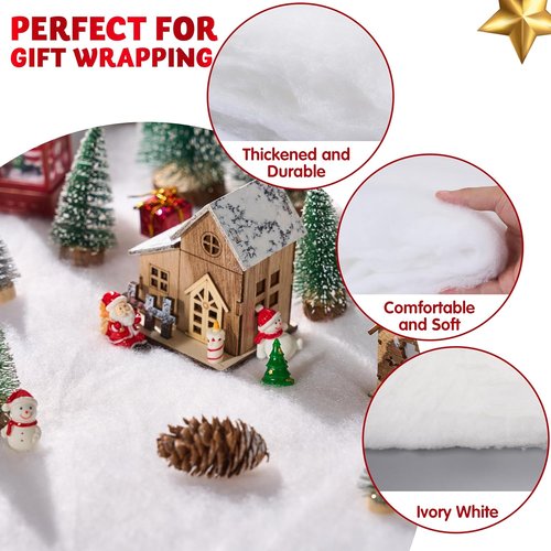 JOYIN Christmas Snow Blanket - Thick White Soft Artificial Snow for Holiday Decor | 3x8 Ft Size