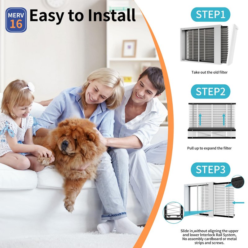 2 Pack 216 Replacement Filter,Compatible with AprilAire 216 Whole House Air Purifiers Models,1210,1620,2210,2216,3210,4200,MERV 16 HVAC Furnace Filter Replacement,20x25x4 Air Filter