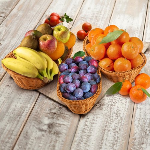 Yarlung 3 Pack Small Woven Breads Baskets, Oval Fruit Baskets Stackable Plastic Wicker Basket for Serving Vegetables, Kitchen, Restaurant, Outdoor, Imitation Rattan Brown, 3 Sizes