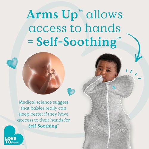 Love To Dream Swaddle Up Transition Swaddle - Zip-Off Wings for Easy Transition | 1.0 TOG, 13-19 lbs, Gray