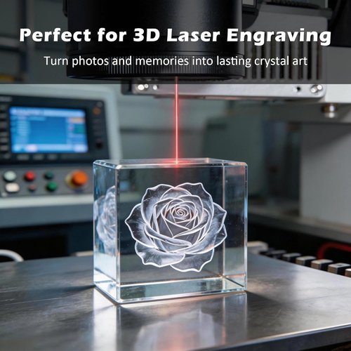 K9 Crystal | Genuine Blank Blocks for Inner Laser Engraving - High Clarity, Rectangular & Cube Sizes