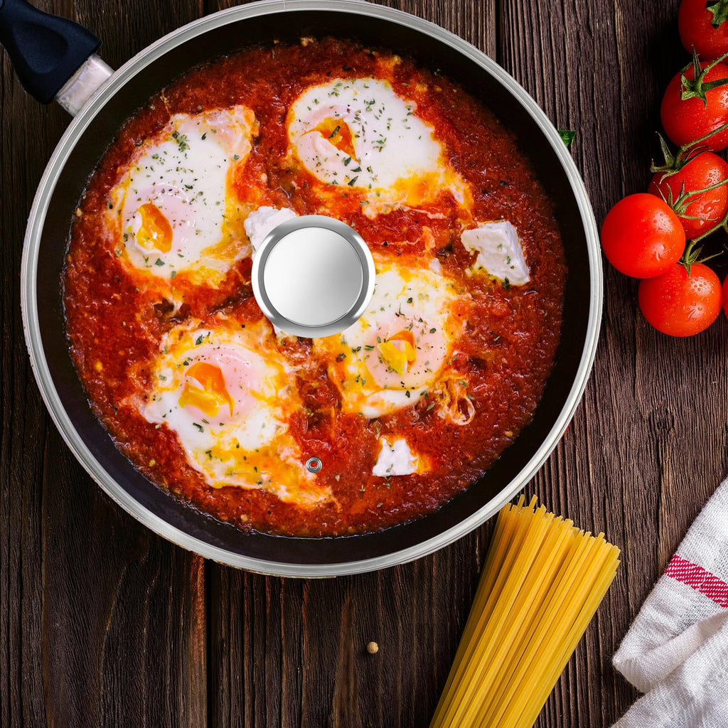 Tyqzor 9.5 Inch Pan Lid for Frying Pan, Skillet, 4mm Clear Tempered Glass, Compatible with Dishwasher and Ovens