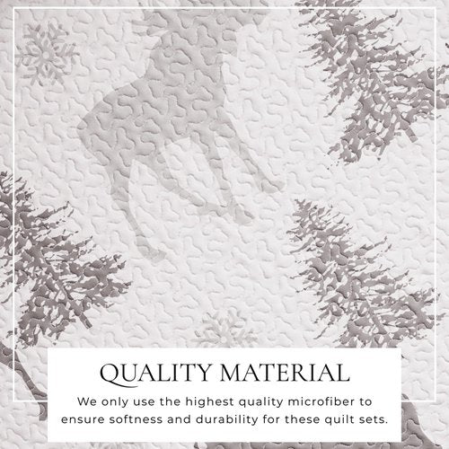 Great Bay Home Lodge Bedspread Full/Queen Size Quilt with 2 Shams. Cabin 3-Piece Reversible All Season Quilt Set. Rustic Quilt Coverlet Bed Set. Wilderness Collection (Moose - Grey)