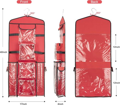 EXLIFBAG Gift Wrap Organizer - Double-Sided Hanging Storage for Wrapping Paper & Bags