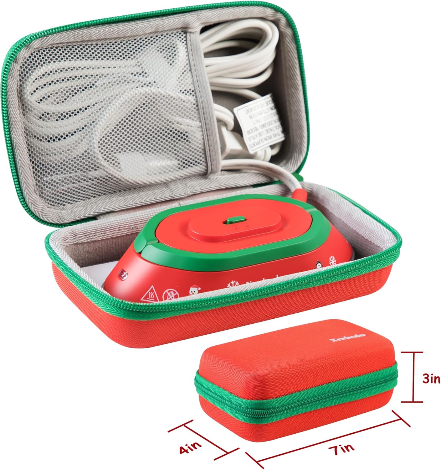 Newbealer Travel Iron - Mini Dry Iron for Clothes | Global Voltage 100-240V, 302℉, Lightweight 0.8lb, Classic Red