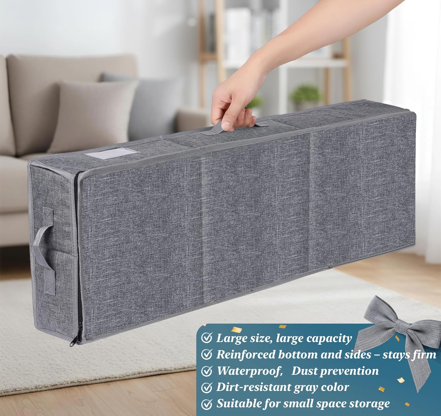 Regine Switzerland Christmas Wrapping Paper Storage - Waterproof Organizer for 30 Rolls | Compact Gray Design