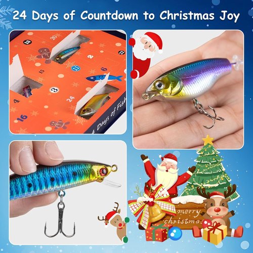 Fishing Advent Calendar 2026 - 24 Days of Fishing Lures | Perfect Christmas Countdown Gift for Men & Teens