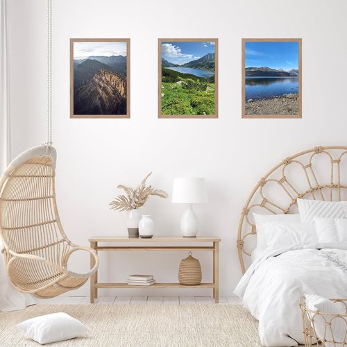JCJMY 14x16 Rustic Brown Picture Frame - Versatile Wall Hanging for Horizontal & Vertical Photos