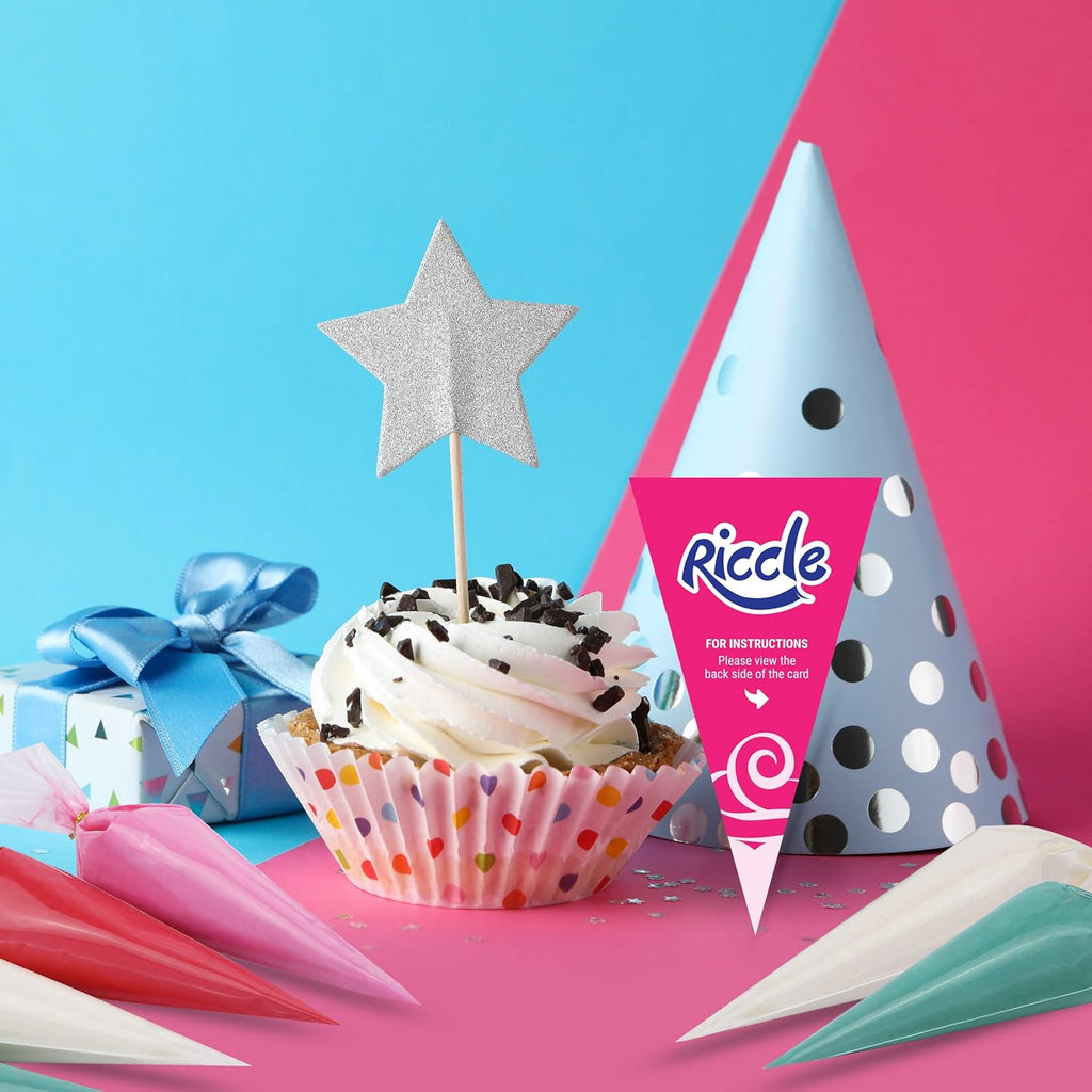 Riccle Disposable Piping Bags - 12 Inch Anti-Burst Pastry Bags for Icing & Decorating Cakes and Cookies