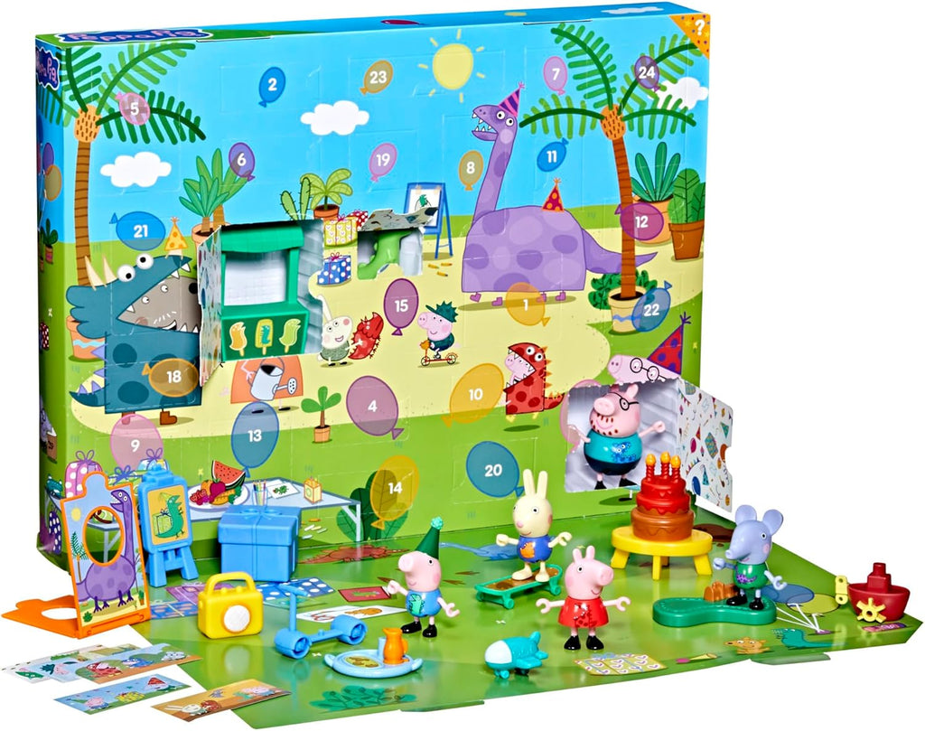 Peppa Pig George's Party Advent Calendar - 24 Surprise Toys & Stickers | Fun Preschool Gift for Ages 3+