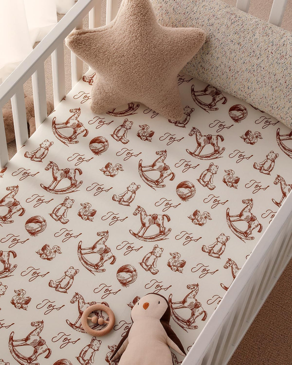 Yoofoss Baby Pack and Play Sheets - Ultra Soft 2-Pack Fitted Mini Crib Sheets for Boys & Girls | 38x26 Rocking Horse Design
