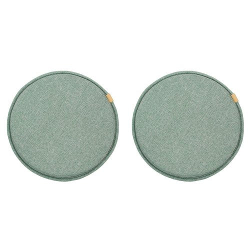 13" Round Bar Stool Cushions Set of 2 Circle Chair Pads Anti Slip Chair Seat Cushion Padded with Straps for Kitchen Dining Chairs High Stools Retro Green