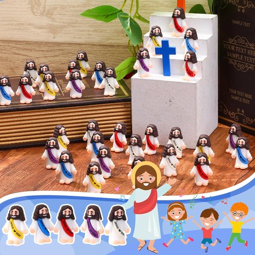 Bememo Mini Jesus Figures - 50 Pcs Christ Toys for Hide and Seek | Perfect Sunday School Party Favors