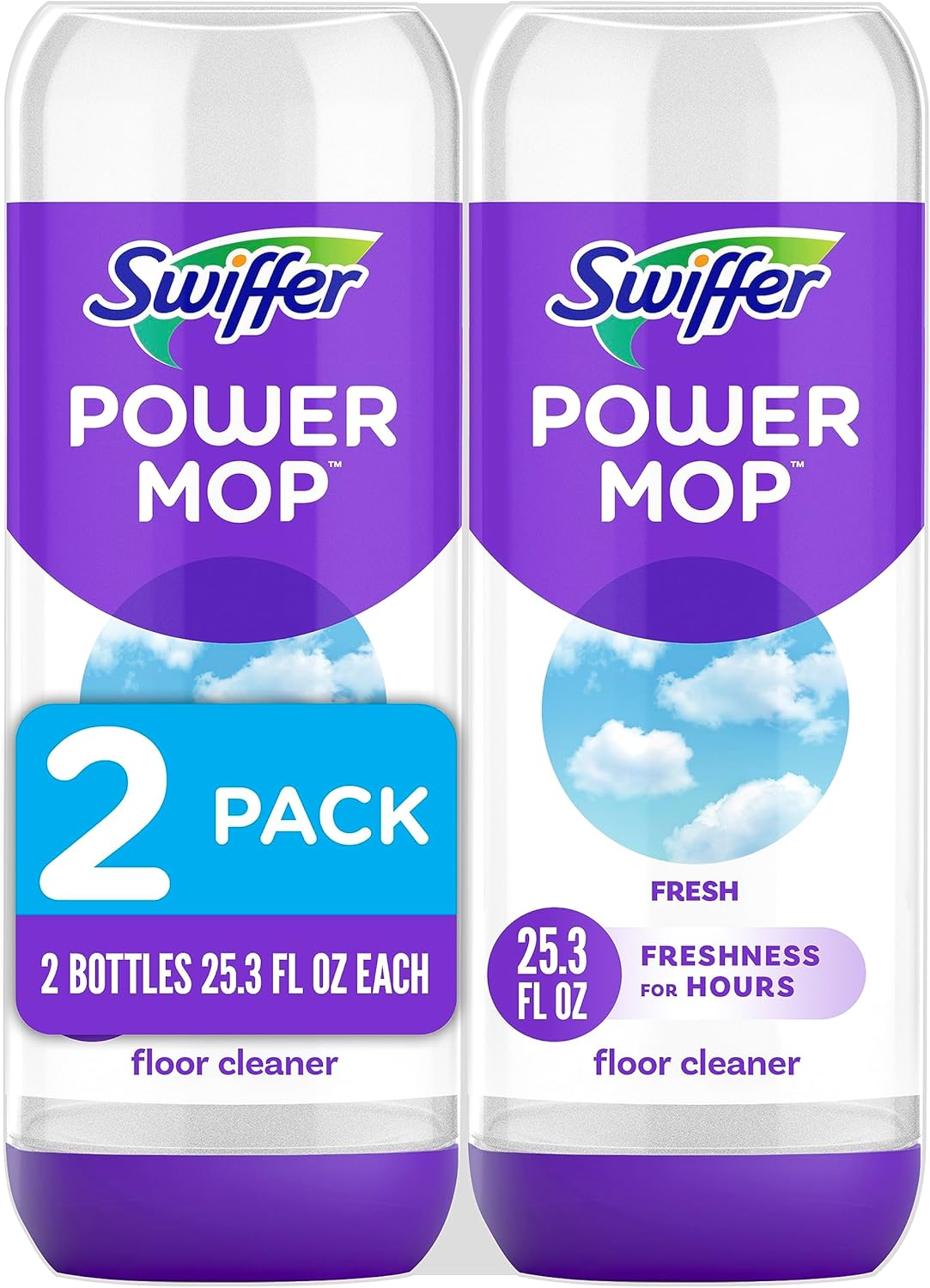 Swiffer PowerMop Floor Cleaning Solution - Fresh Scent Refills | 25.3 fl oz, 2 Pack