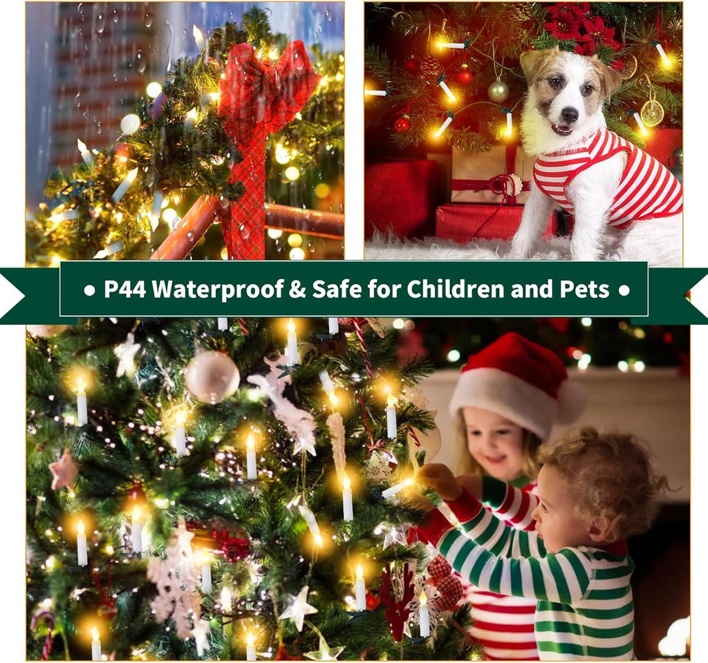 Skiennix Flameless LED Candle Lights - 20PCS Battery Operated with Remote & 8 Modes | Waterproof for Christmas Trees