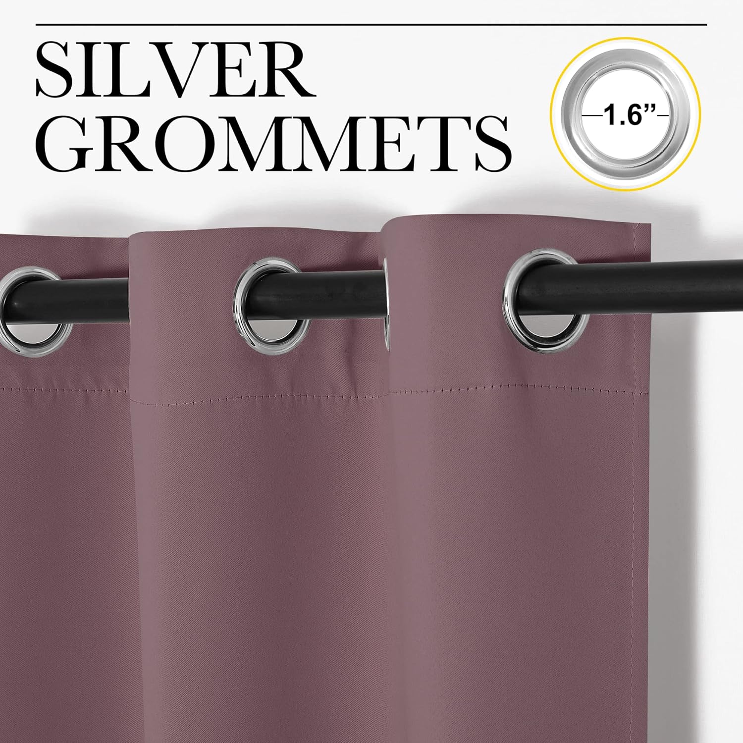 NICETOWN Blackout Window Curtain Panels - Thermal Insulated Draperies in Dry Rose | 34 x 54 Inches, 1 Pair