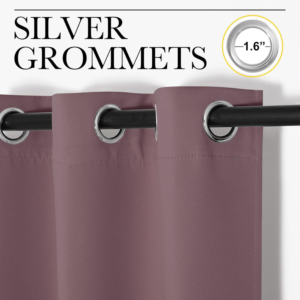 NICETOWN Blackout Curtains - 86" Long, 55" Wide, Sound Reducing & Energy Efficient, 2 Pieces for Modern Rooms