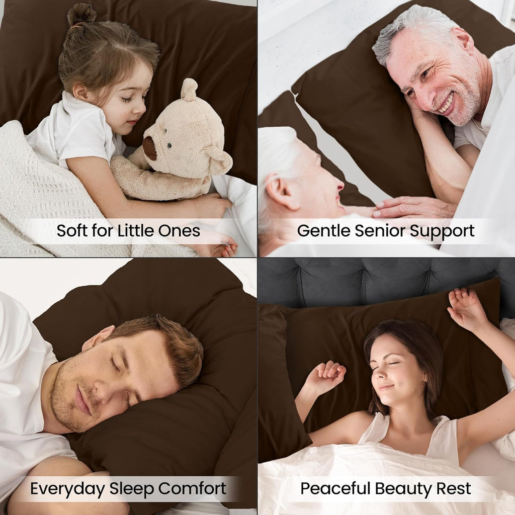 Utopia Bedding Pillow Cases - Soft Brushed Microfiber 2-Pack | Oeko-TEX Certified, 20x26 Inches (Brown)