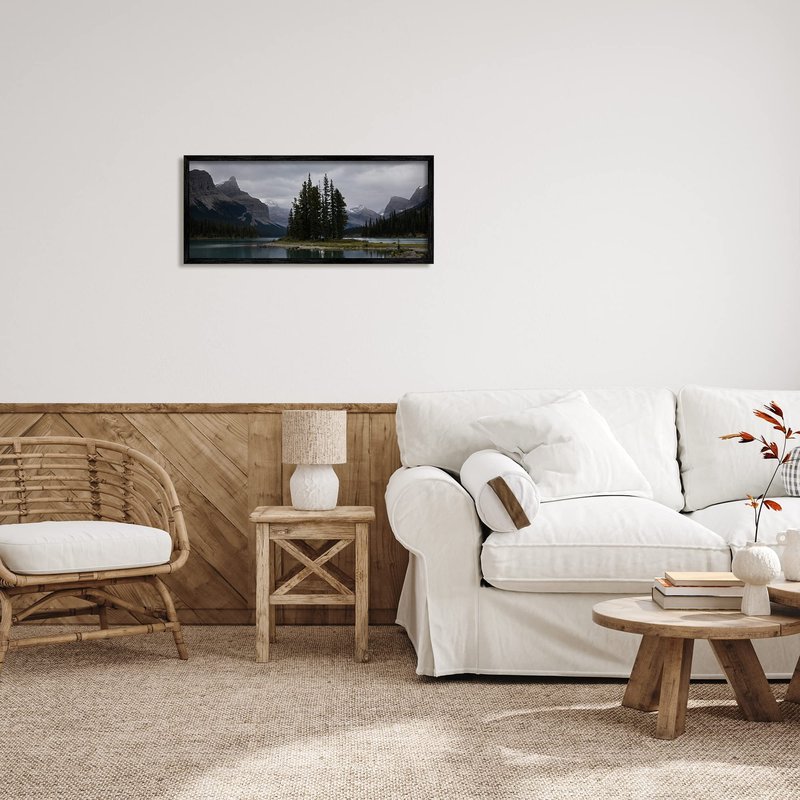 Stupell Industries Fir Tree Forest Lake Landscape Moody Weather Photography