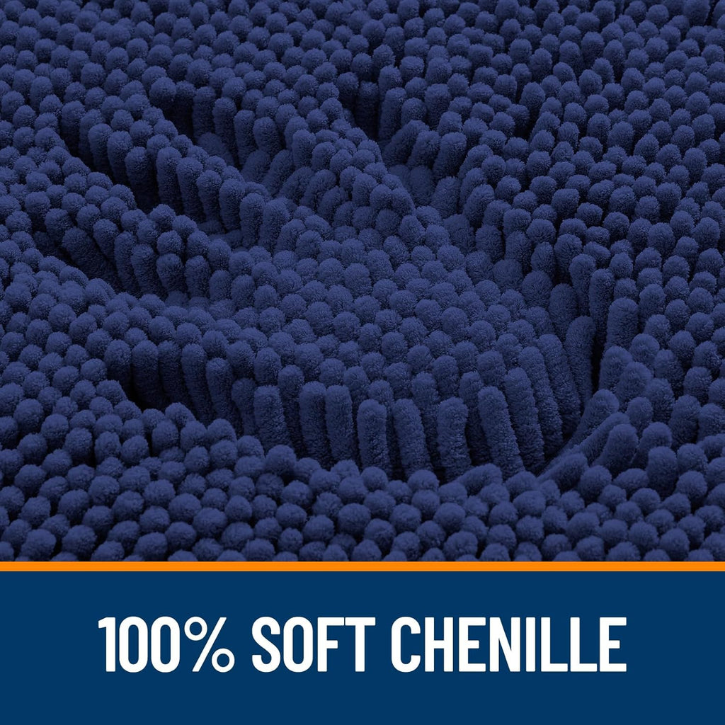 OLANLY Bathroom Runner Rugs - Soft Absorbent Chenille Bath Mats | Quick-Dry Rubber Backing, 70x24, Twilight Sapphire