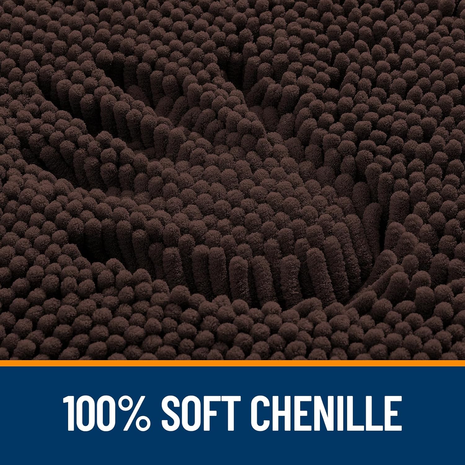 OLANLY Large Bath Rugs - Extra Soft Chenille with Rubber Backing | Quick Dry & Machine Washable, Brown 47x32