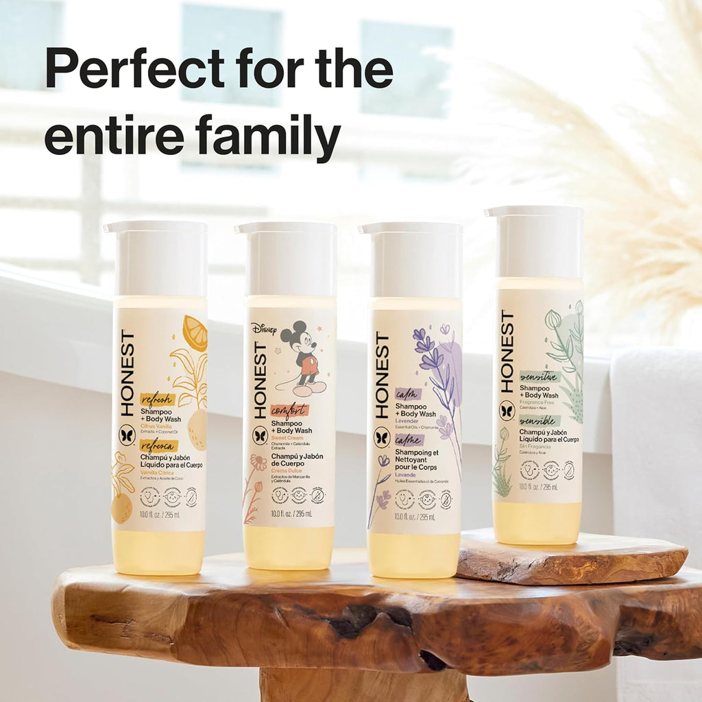 The Honest Company 2-in-1 Baby Shampoo & Body Wash - Fragrance-Free, Tear-Free, Hypoallergenic, 10 fl oz