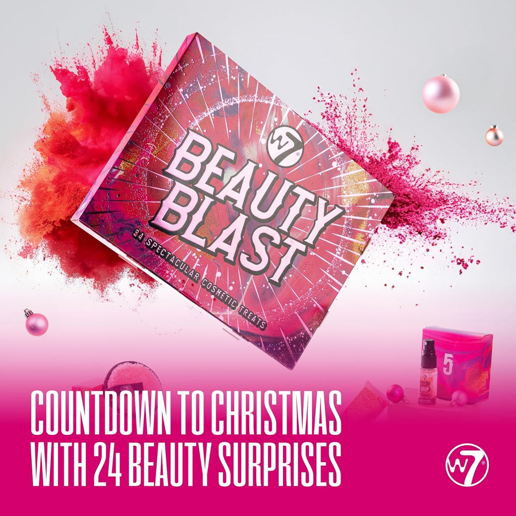 W7 Beauty Blast Makeup Advent Calendar 2025 | 24 Days of Cruelty-Free Surprises in Festive Box