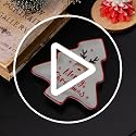 Ceramic Christmas Tree Spoon Rest - White Reindeer (1pc) by YumiPLUS - Christmas Kitchen Décor