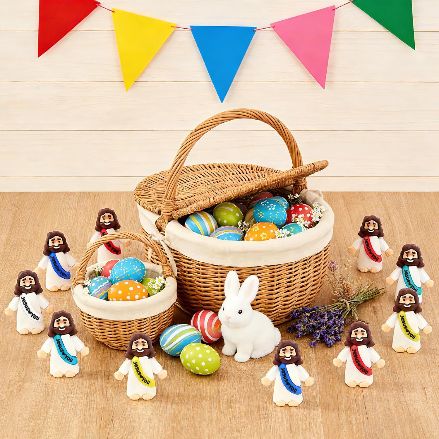 Skiennix 54 Pack Little Jesus Figurines - Pocket-Sized Religious Gifts for Easter & Baptism Favors