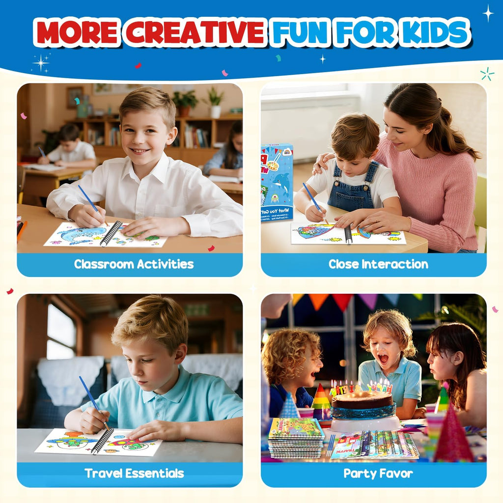ZMLM 24 Mini Water Coloring Books for Kids - Fun Party Favors for Ages 4-8 | Perfect Birthday Goodie Bag Stuffers