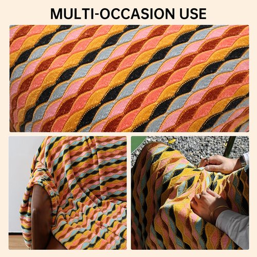 Itigoitie Soft Chenille Yarn Throw 50"x60", Handmade Knit Throw Blanket, for use in All Seasons, Soft Cozy Warm Knitted Blanket for Bed Sofa, Couch Chair, Living Room(1.98Ib)