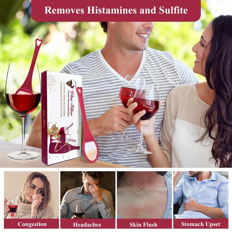 Clerona Wine Filters, the Wine Purifier, Sulfite and Histamines Remover - Naturally Eliminate Allergies & Sensitivities (Pack of 32)