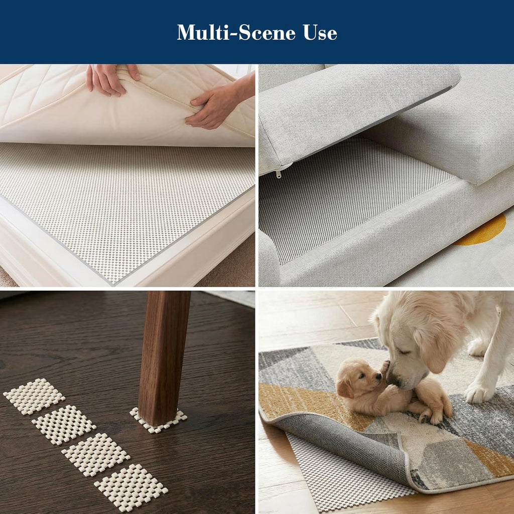 Veken Rug Gripper Pad - Thick Non-Slip Area Rug Pad for Hardwood & Tile Floors | 2x3 Ft Anti-Skid Mat