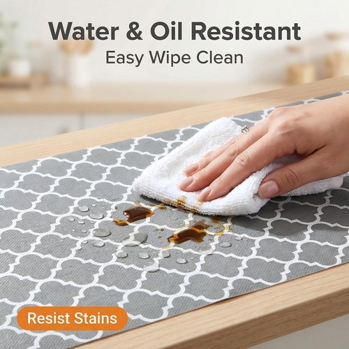 Coavas Extra Grip Thickened Shelf and Drawer Liner - Non-Adhesive Non-Slip Waterproof Mats for Kitchen Cabinets, Drawers, Shelves, Dresser & Cupboard, Easy Cut DIY (Gray, 24IN x 10FT)