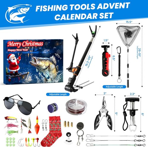 Fishing Advent Calendar 2025 - 24 Days of Fishing Lures | Perfect Xmas Gift for Men & Teens