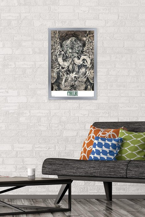 Trends International Cthulhu Wall Poster, 22.4L x 14.7W, Silver Framed Version