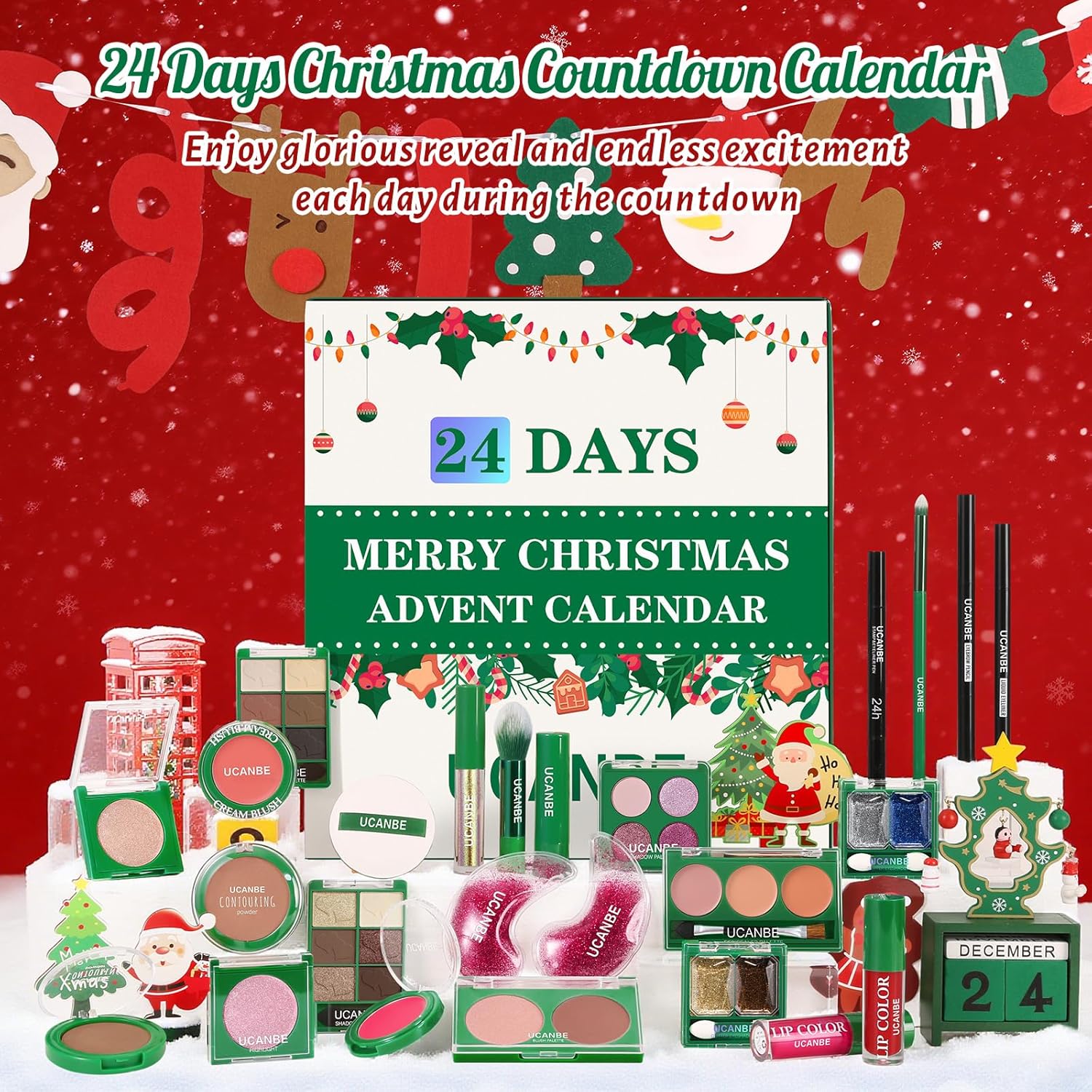 UCANBE 2025 Makeup Advent Calendar - 24 Days of Beauty Surprises for Women & Teens | Holiday Gift Set