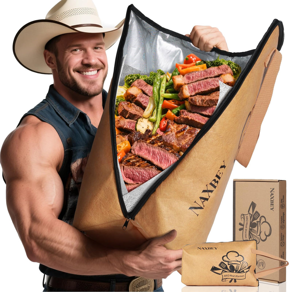 NAXBEY BBQ Meat Blanket for Resting Meat, 21 in Grill Blanket for Resting Meat, Wide Mouth Smoker Bag for Turkey, Ribs, Steak, Brisket