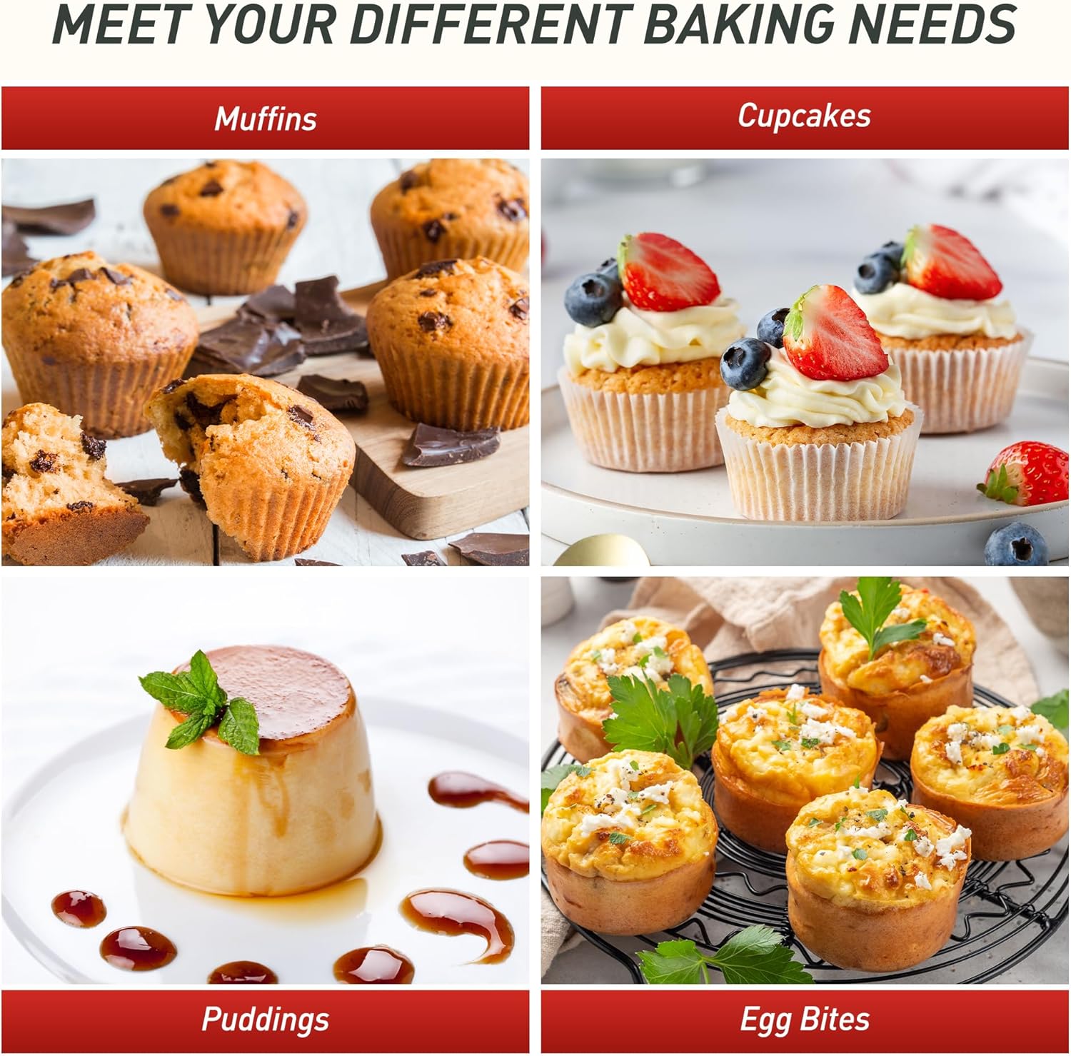 Socisen Silicone Mini Muffin Pan - 24 Cups with Metal Reinforced Frame | Ideal for Baking Cupcakes & Cheesecakes
