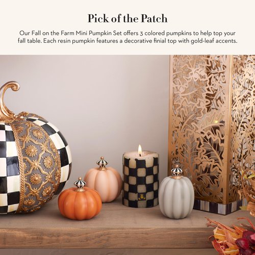 MACKENZIE-CHILDS Fall On The Farm Mini Pumpkins, Set of 3