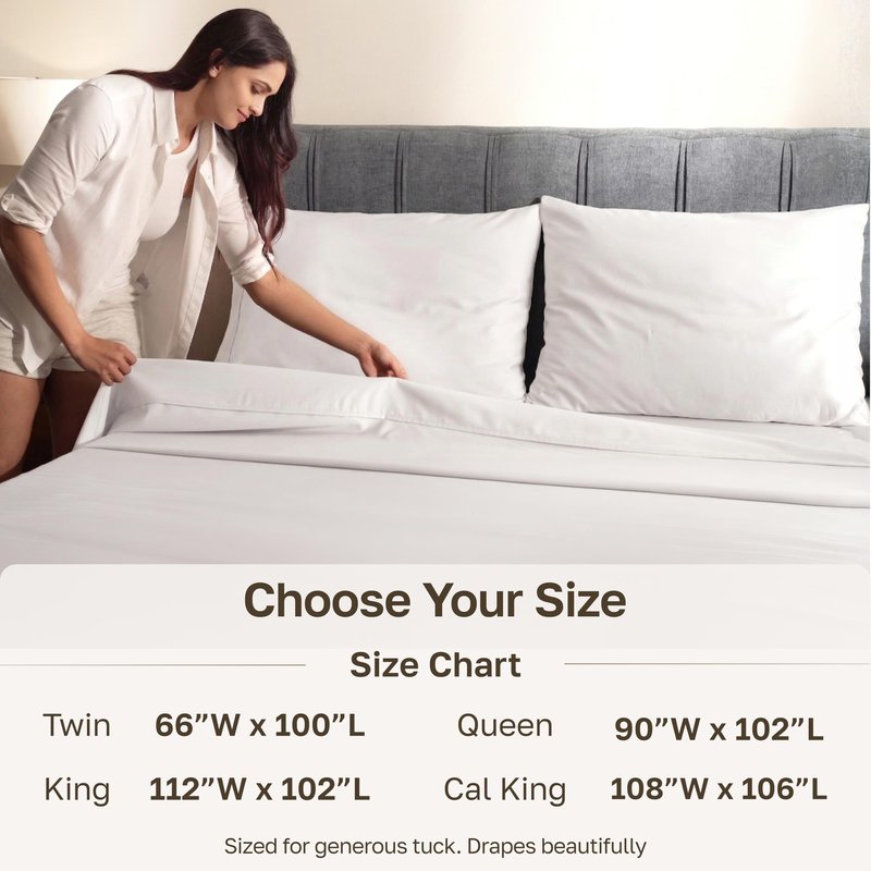 California Design Den King Size Flat Sheet Only - 100% Cotton, 600 Thread Count, Soft and Breathable Top Sheet, Sateen Weave, Premium-Feel Bedding, Featuring Foot Side Indicator - Bright White