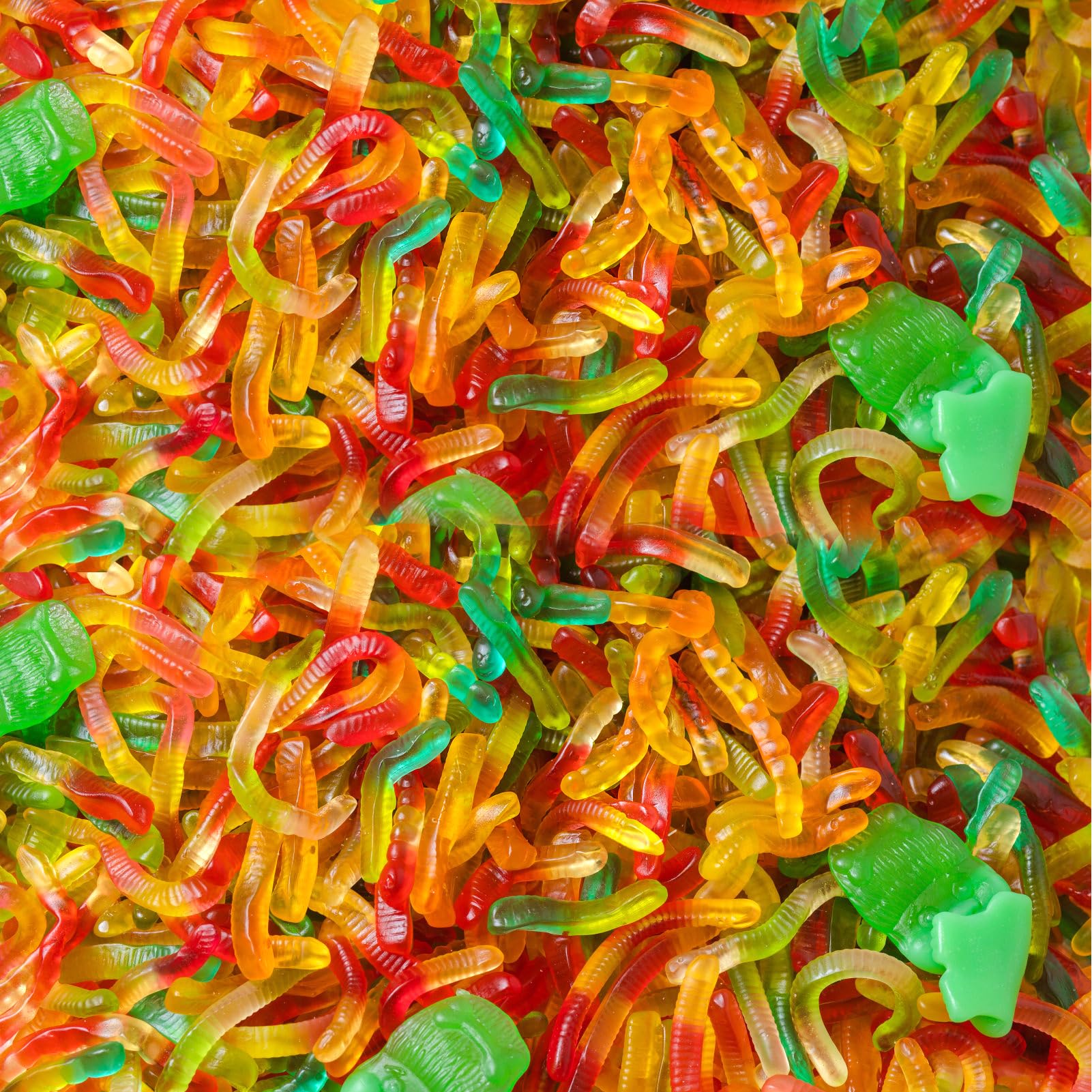 Palksky 4PCS gummy worm molds silicone for gummies candy, large fruit snack molds for kids