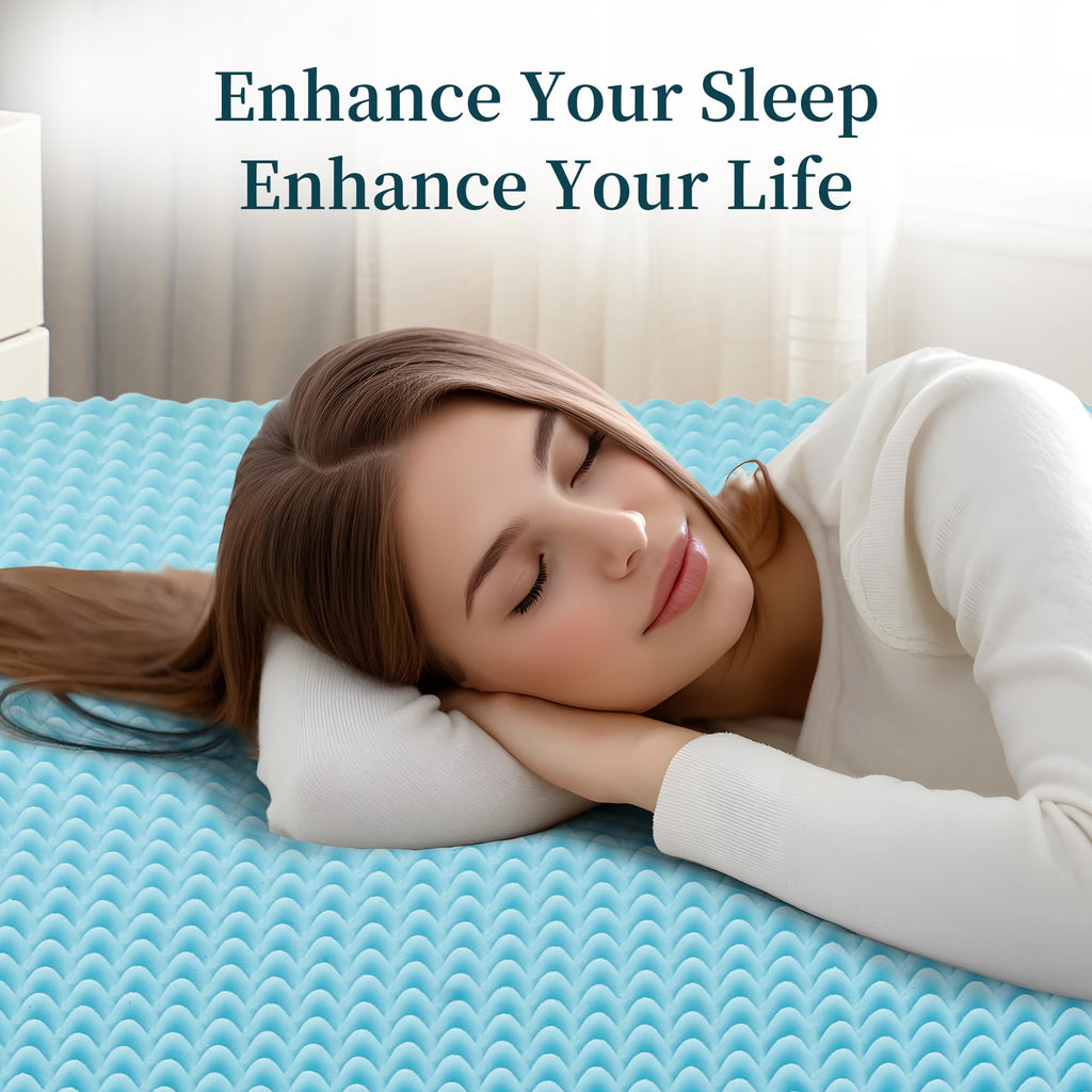 4 Inch Full Size Mattress Topper, Memory Foam Mattress Topper Full Size with Cooling Gel Egg Crate Matress Toppers, Breathable, CertiPUR-US Certified Dorm Essentials for College, RV,Apartment